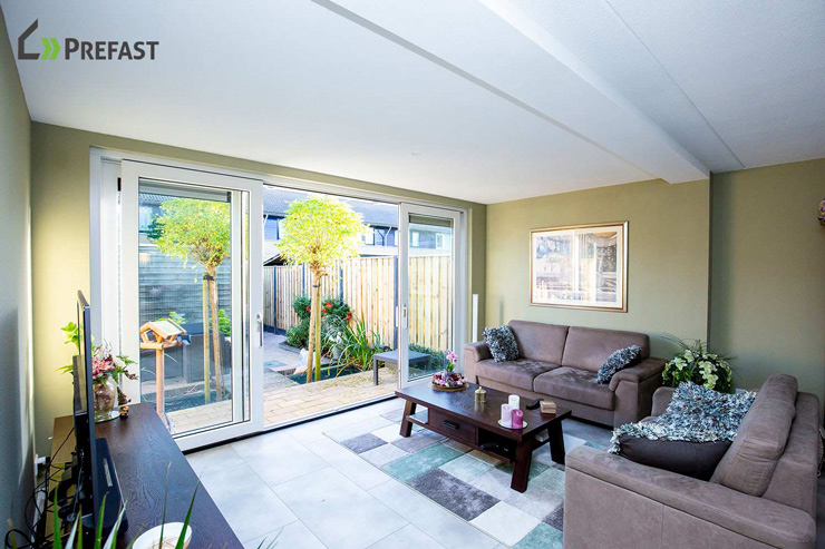 Groningen uitbouw met schuifpui